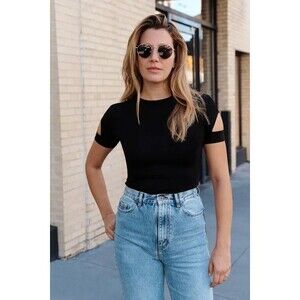 Marcella Kent Cutout Top Sustainable European Jersey Sleeve-Cutout Top size XL